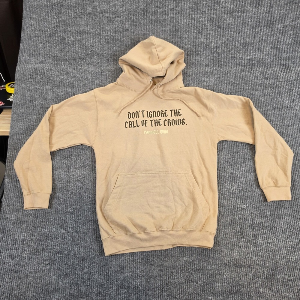 Just Hoodies Mens S Tan Crowell Quad Graphic Hoodie Don't Ignore Call Of Crows